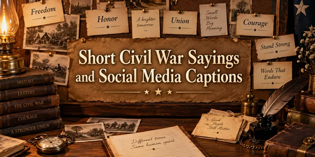Short Civil War Sayings and Social Media Captions